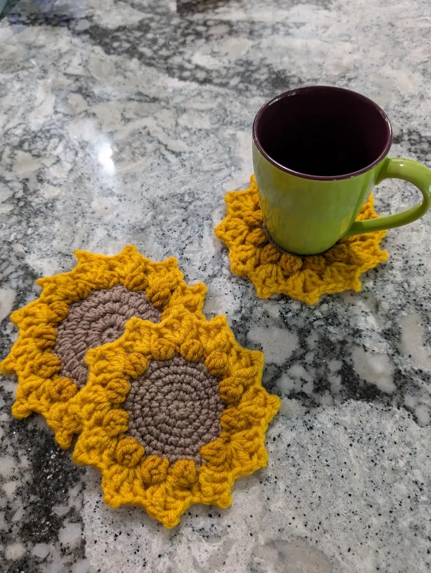 Sunflower coaster with cup